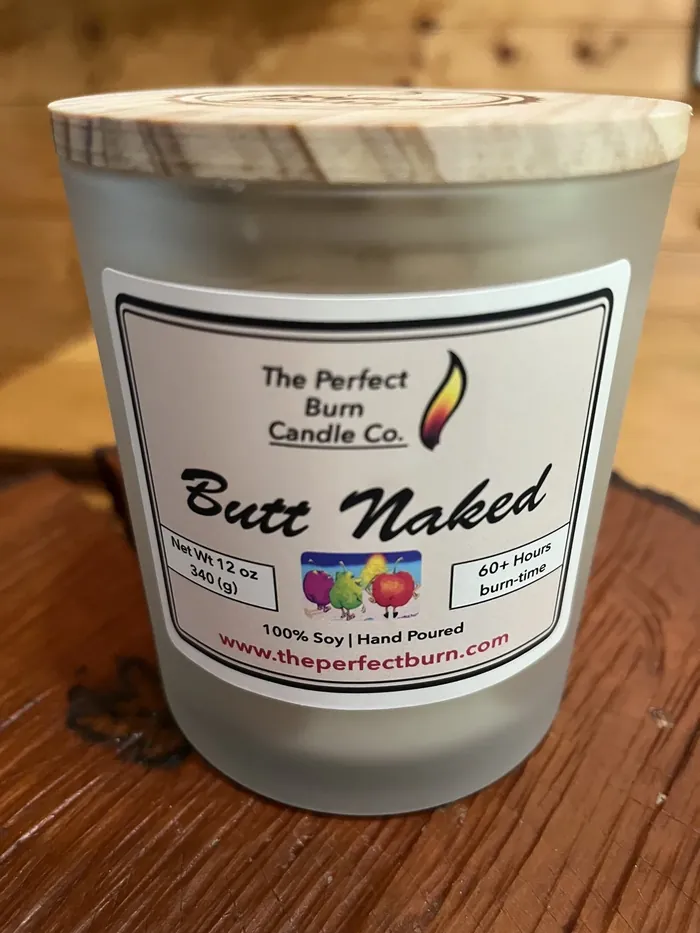 Butt Naked candle, poured