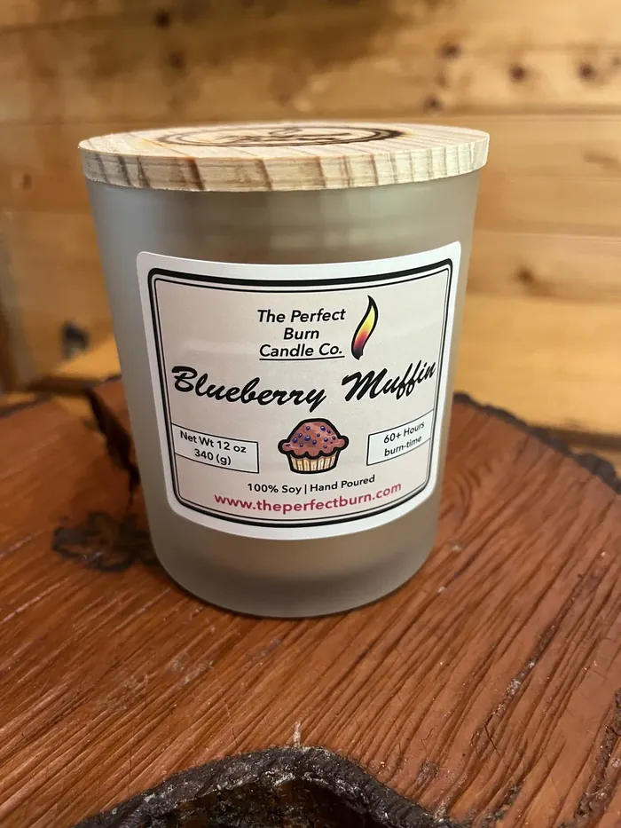 Blueberry Muffin candle, poured