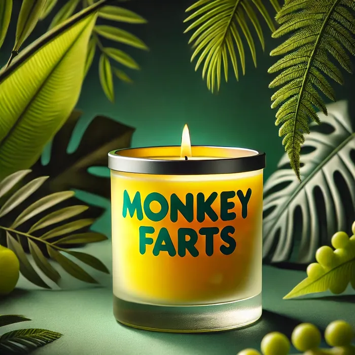 Monkey Farts soy candle by The Perfect Burn