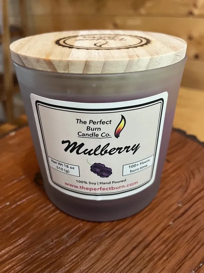 Mulberry candle, poured
