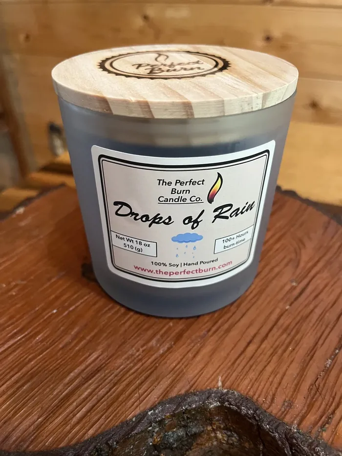 Drops of Rain candle, poured